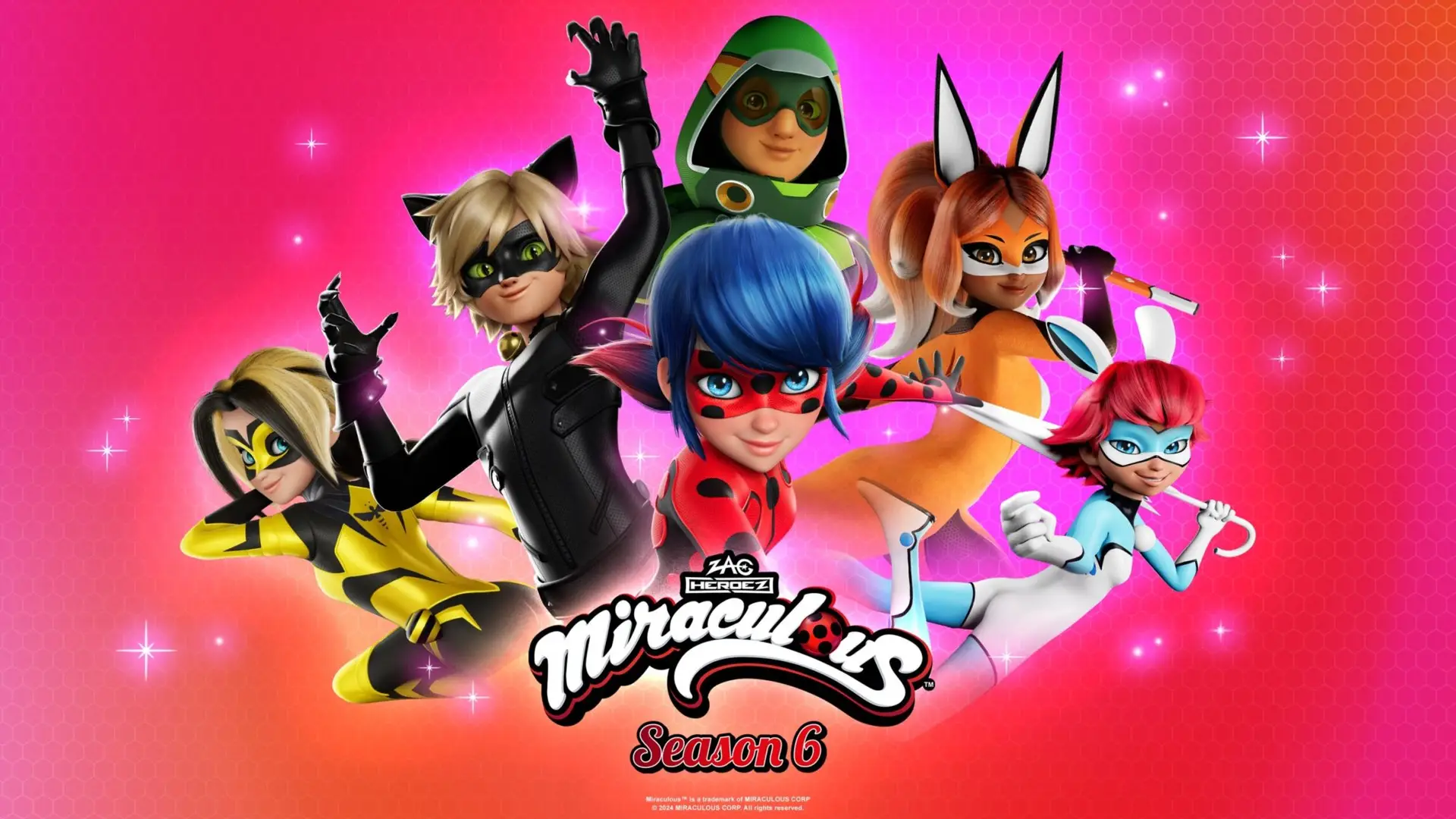 Ladybug e Cat Noir em ação contra vilões akumatizados nos episódios da 6ª temporada de Miraculous em Paris