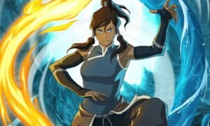 Korra Avatar dominando os quatro elementos em A Lenda de Korra