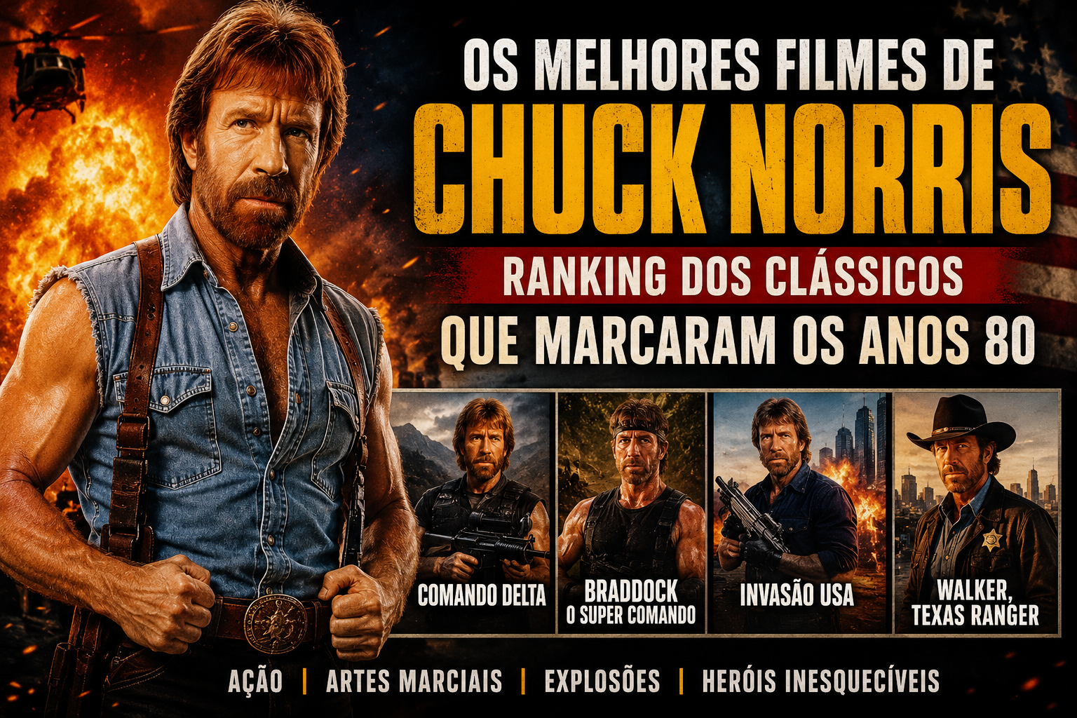 Os melhores filmes de Chuck Norris que marcaram os anos 80